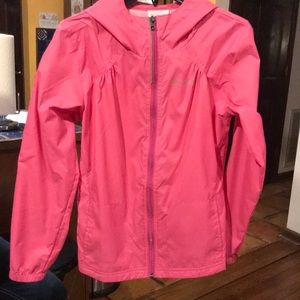 Pink girls rain jacket, great quality